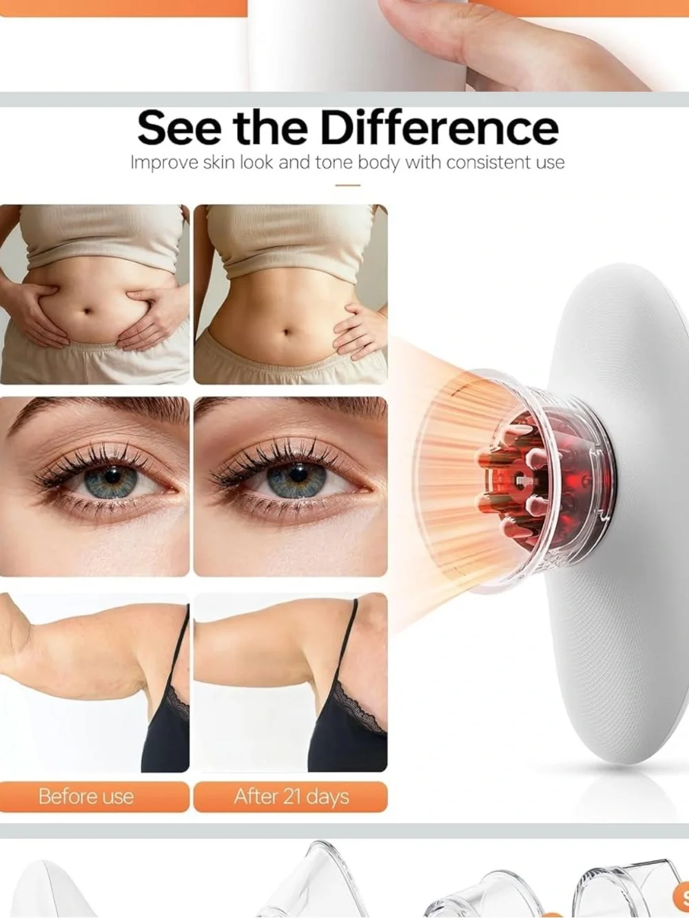 3-in-1 Body Sculpting Machine with Cupping Therapy, Heat, LED Light
